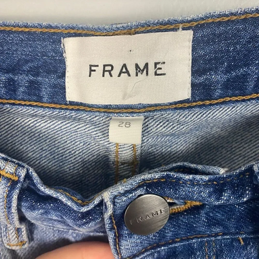 FRAME 'Le Mix Repair' High-Waist Jeans Palomino - Size 28 - Picture 5 of 11